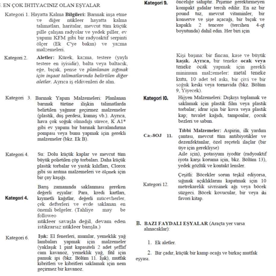 Nükleer Savaşta Hayatta Kalma Becerileri